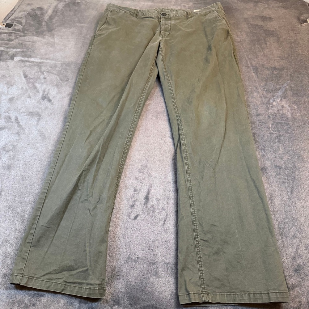 7Diamonds Straight Fit Chino Pants Olive Green Stretch Mens 35x32 CTM3279714